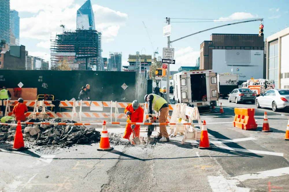 Construction worker on street, illustrating construction management career transition