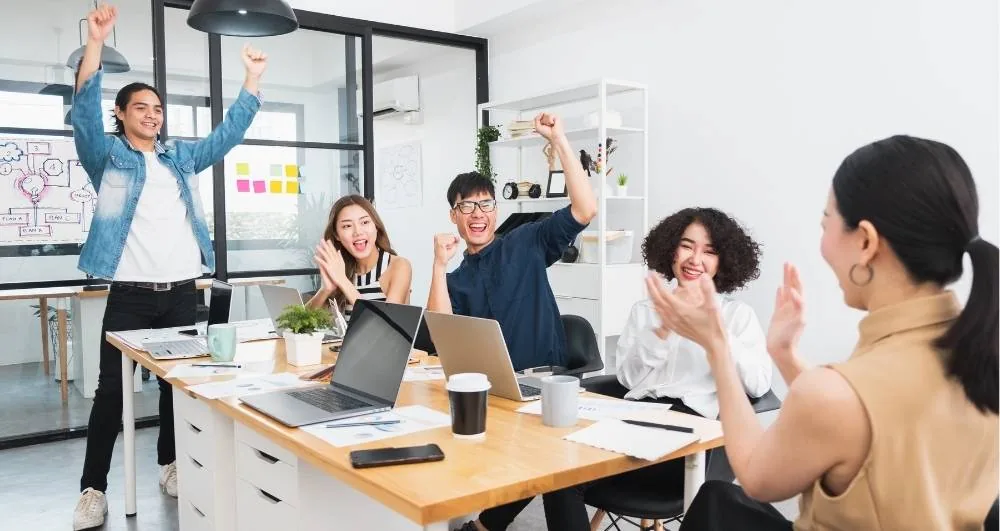 Team collaboration in a modern workplace